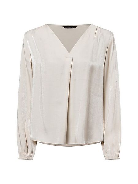 Comma Langarmbluse Schimmernde Bluse mit Faltendetails günstig online kaufen