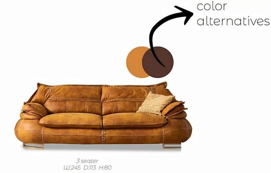 JVmoebel Sofa Dreisitzer Luxus 3 Sitzer Couch Polster Klassisch Sitz Sofas günstig online kaufen