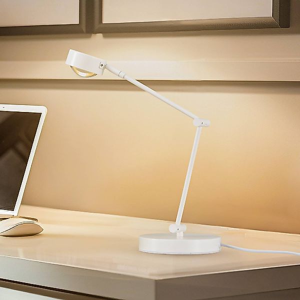 Lindby Tischleuchte Jyla, weiß, Linse, 4200K, GX53, Eisen günstig online kaufen