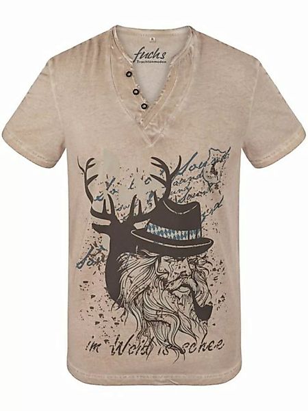 FUCHS T-Shirt Trachten T-Shirt Rups sand aus 100 % Baumwolle günstig online kaufen