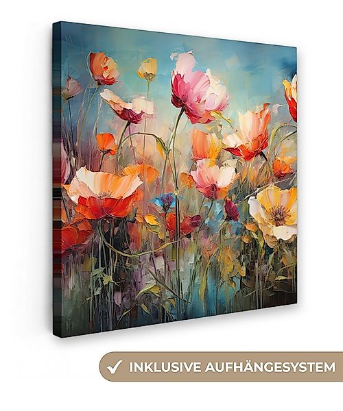 OneMillionCanvasses® Leinwandbild Blumen - Aquarell - Kunst - Botanisch - N günstig online kaufen
