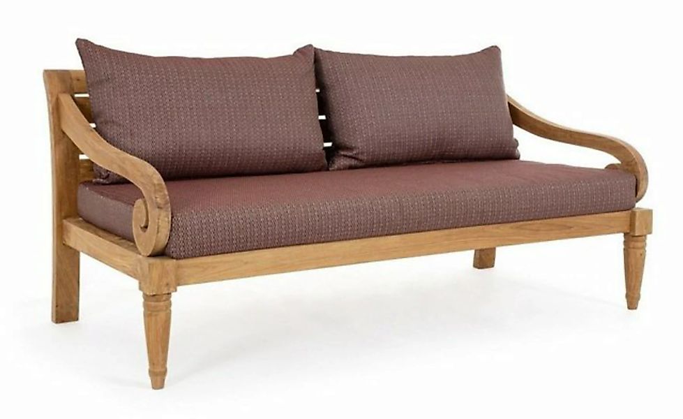 Natur24 Sofa Sofa Karuba 165x80x75cm Teakholz Rot Sofa Couch günstig online kaufen