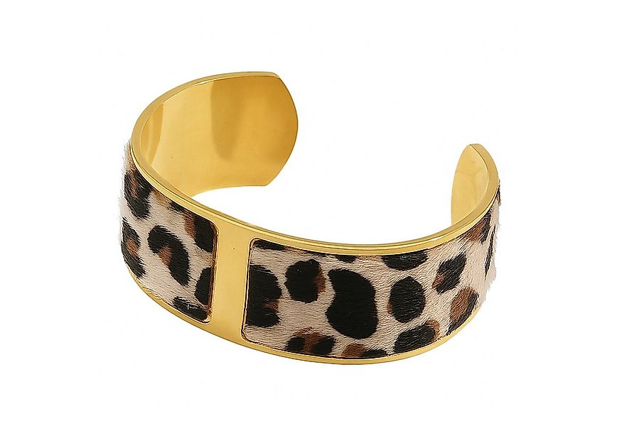 KARMA Armreif Damen Leopardenmuster Edelstahl vergoldet (Geschenk für Sie, günstig online kaufen