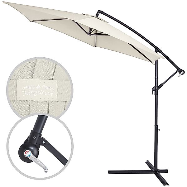 Kingsleeve Sonnenschirm, 300 cm Leichtgängiges Kurbelsystem günstig online kaufen