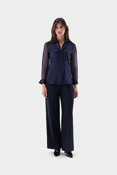 Seidenbluse mit Organza Ärmeln günstig online kaufen