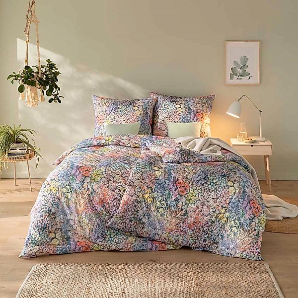 Estella Interlock Jersey Bettwäsche Rosalie 6351-985 Blumen 135x200 günstig online kaufen