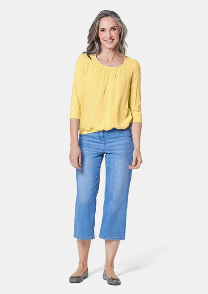 GOLDNER Kurzarmbluse Kurzgröße: Chiffon-Shirt mit 3/4-Arm, günstig online kaufen