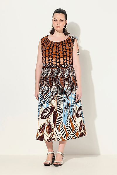 Ulla Popken Midikleid Jerseykleid geraffter Ausschnitt günstig online kaufen