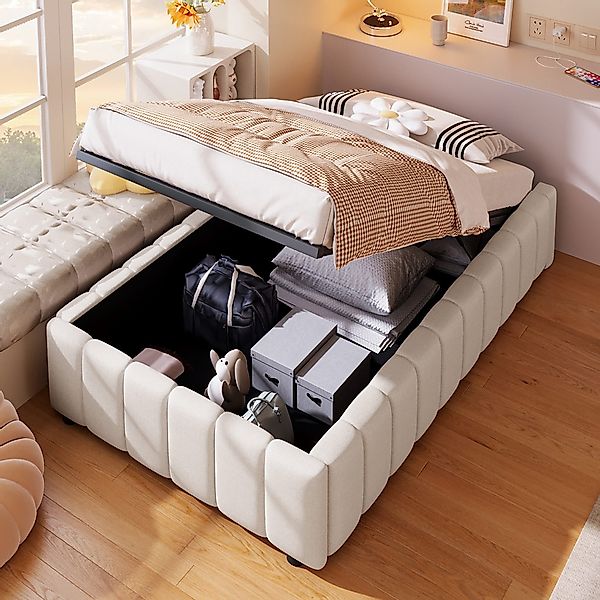 REDOM Polsterbett Funktionsbett,Kinderbett,Jugendbett (Polsterbett,mit hydr günstig online kaufen