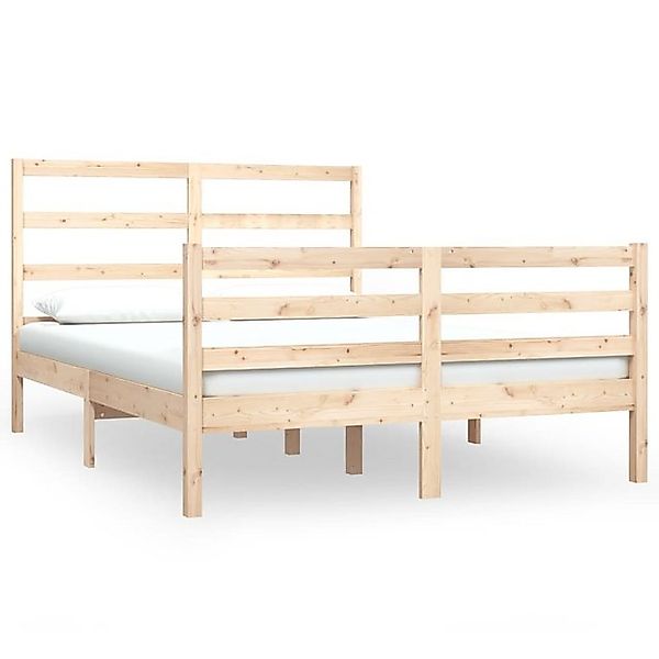 vidaXL Bettgestell, Massivholzbett Kiefer 140x190 cm günstig online kaufen