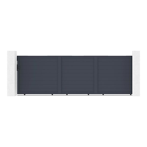Casanoov Schiebetor Eiger 500x140cm Aluminium & 2 Pfosten & Tanker C600 Mot günstig online kaufen