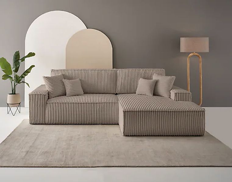 OTTO home Ecksofa »FINNLEY, L-Form 257 cm, Schlafsofa« mit Bettkasten, in B günstig online kaufen