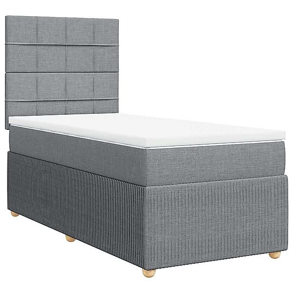 vidaXL Bett Boxspringbett mit Matratze Hellgrau günstig online kaufen
