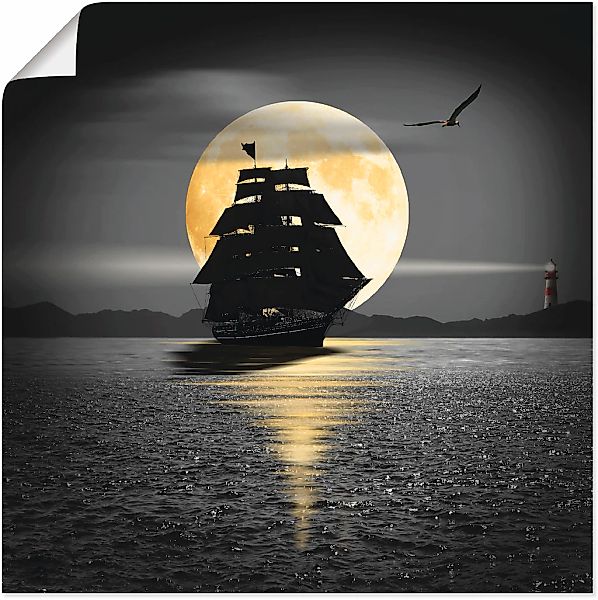 Artland Wandbild "Ein Schiff mit schwarzen Segeln", Boote & Schiffe, (1 St. günstig online kaufen