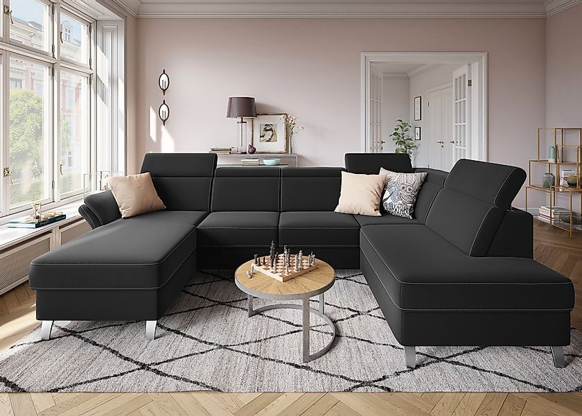sit&more Wohnlandschaft »Vincenzo U-Form«, inklusive Kopfteilverstellung, w günstig online kaufen