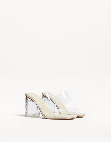 Bershka Absatzsandalen Mit Vinyl-Riemchen Damen 39 Transparent günstig online kaufen