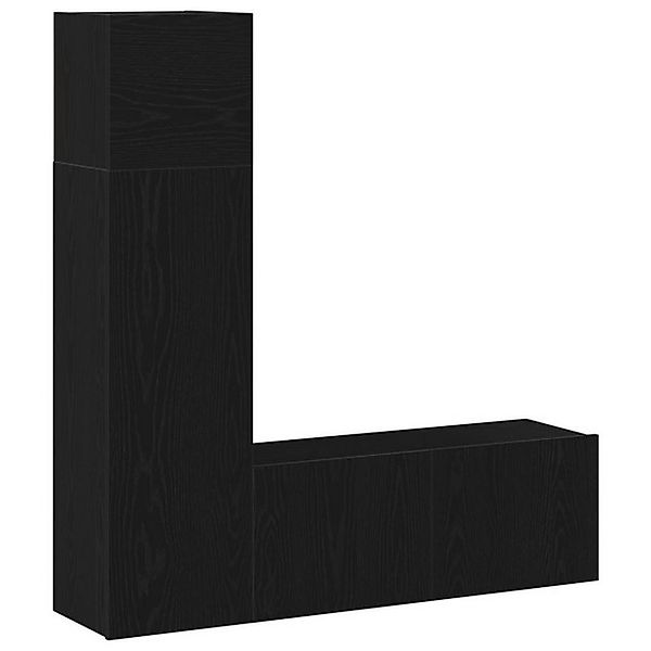 vidaXL TV-Schrank 3-tlg. TV-Schrank-Set Schwarz Eiche Holzwerkstoff (3-St) günstig online kaufen