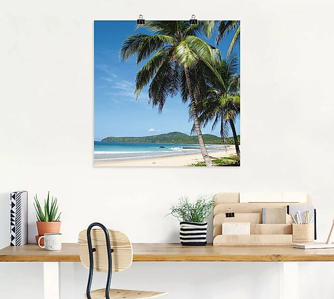 Artland Wandbild "Strand mit Palmen", Strandbilder, (1 St.) günstig online kaufen