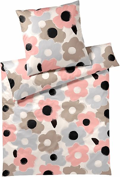 Elegante Bettwäsche "Flowers" 2 Stk. angenehmes Hautgefühl günstig online kaufen
