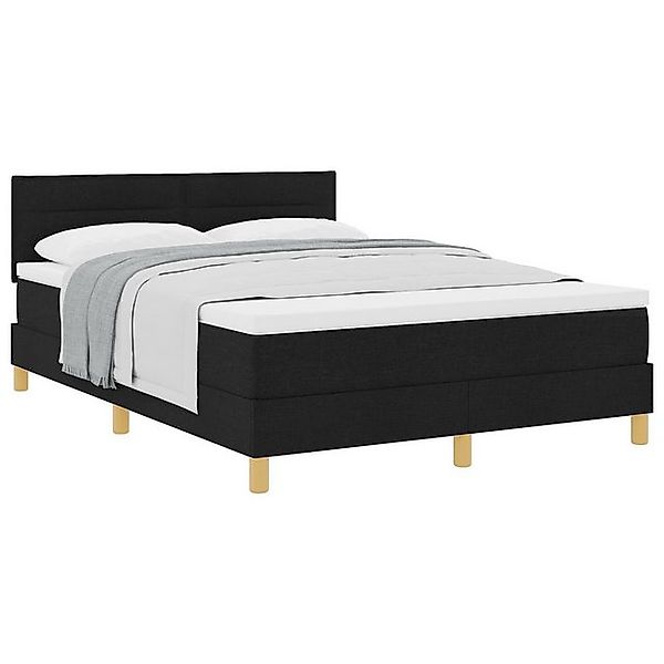 vidaXL Bett Boxspringbett mit Matratze Schwarz 160x200 cm Stoff (1-tlg) günstig online kaufen