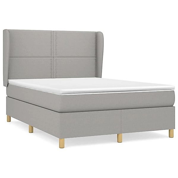 vidaXL Boxspringbett mit Matratze Hellgrau 140x190 cm Stoff1397219 günstig online kaufen