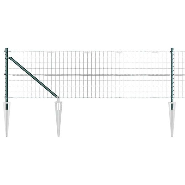 vidaXL Zaun mit Pfosten Grün 0,6 x 10 m Stahl und PVC 3350545 günstig online kaufen