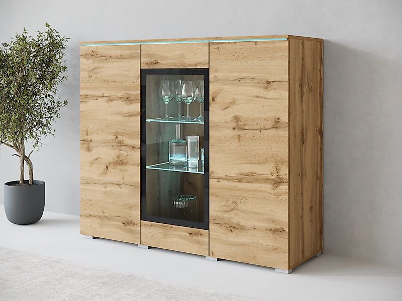 INOSIGN Highboard, Highboard Vera (1 St) mit 4 Türen, 9 Fächern, verglasten günstig online kaufen