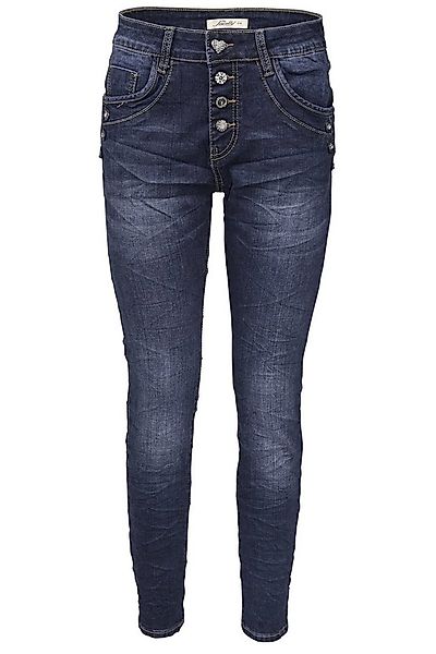 Jewelly Regular-fit-Jeans Jeans, Stretch Jeans Five-Pocket im Crash-Look günstig online kaufen