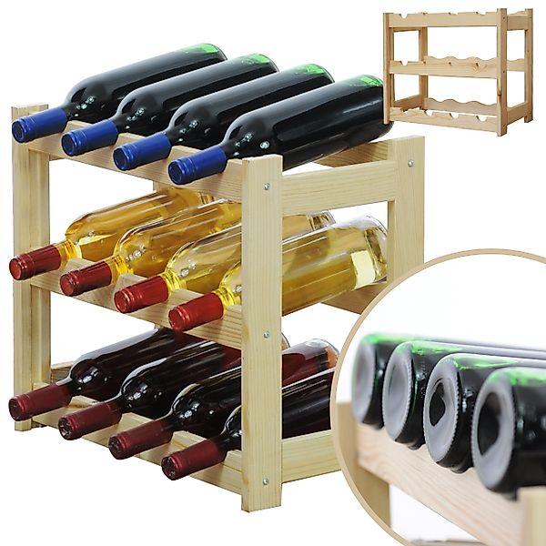 Modo24 Weinregal Flaschenregal Holzregal Flaschenständer Varianten günstig online kaufen