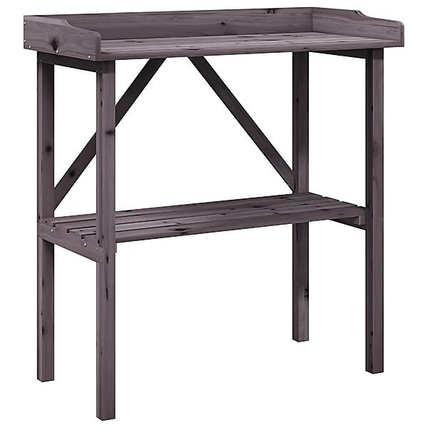 vidaXL Blumenständer Pflanztisch mit Ablage Grau günstig online kaufen