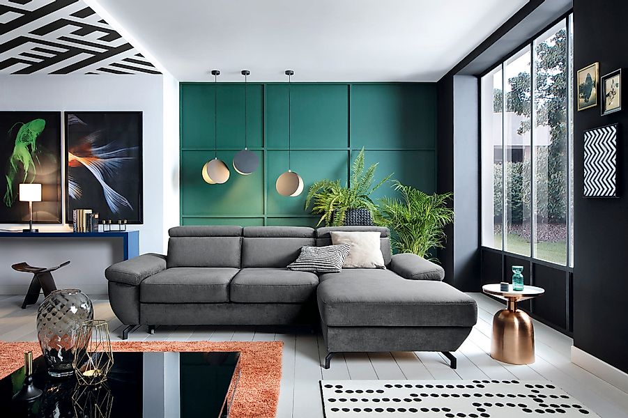 TRENDMANUFAKTUR Ecksofa »Rima, multifunktionales Sofa, L-Form,«, mit Bettfu günstig online kaufen