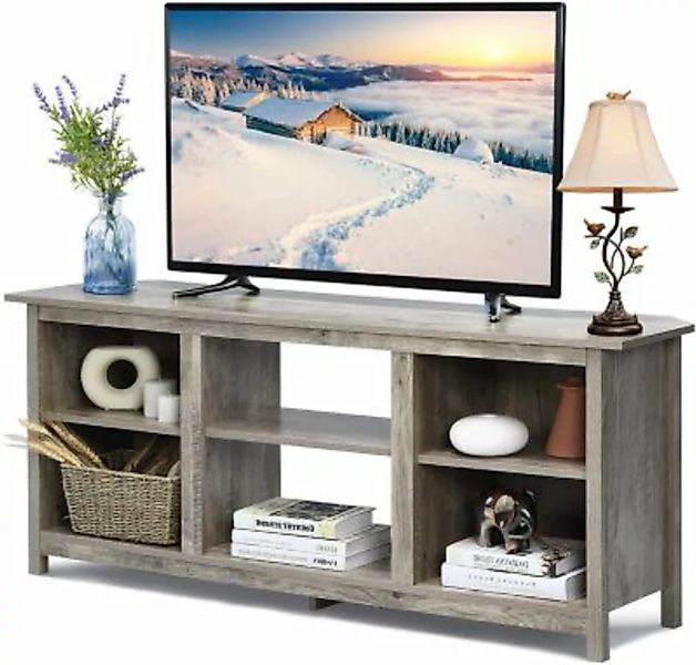 COSTWAY® TV Schrank 2-stufiger grau günstig online kaufen