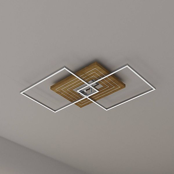 LED-Deckenleuchte Inka L, Länge 75 cm, holz hell, dimmbar günstig online kaufen