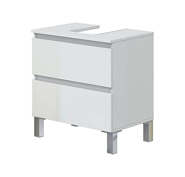 FORES HABITAT Waschbeckenunterschrank für Sockelwaschbecken, 2 Schübe, Weiß günstig online kaufen