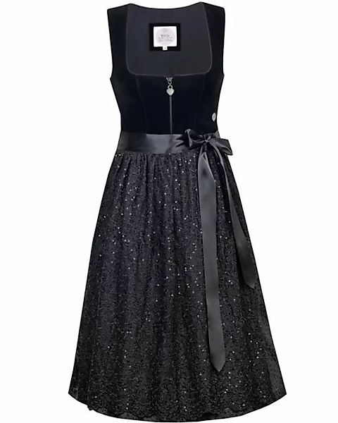 MarJo Dirndl 'Tiffany' mit Spitzenschürze 697358, Schwarz 58cm günstig online kaufen