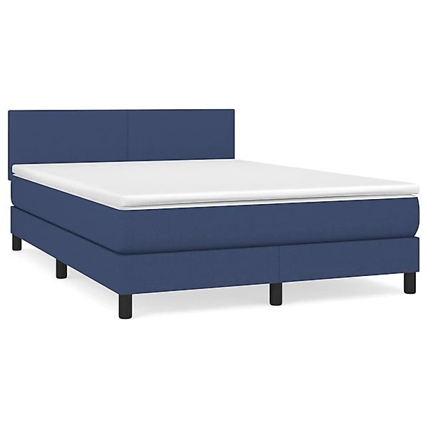 vidaXL Boxspringbett mit Matratze Blau 140x200 cm Stoff1399100 günstig online kaufen