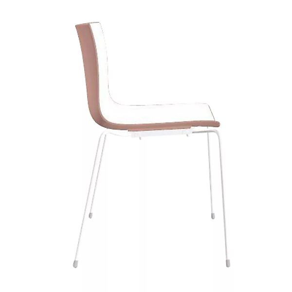 Arper - Catifa 46 0251 Stuhl zweifarbig Gestell weiß - weiß/rosé/Außenschal günstig online kaufen