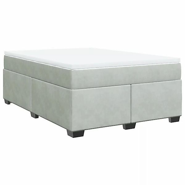 vidaXL Boxspringbett mit Matratze Hellgrau 140x200 cm Samt2102413 günstig online kaufen