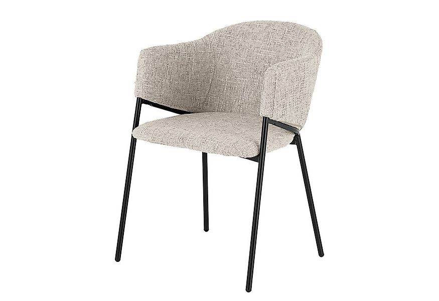 riess-ambiente Esszimmerstuhl NOBLESSE beige/schwarz - Chenille, Metallgest günstig online kaufen