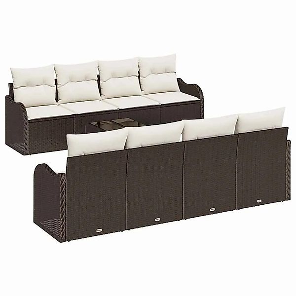 vidaXL Gartensofa-set Braun 55 x 55 x 37 cm Poly-Rattan 3345628 günstig online kaufen