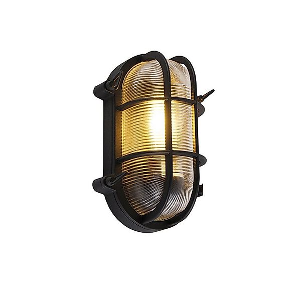 Qazqa Außen-Wandleuchte Nautica, ohne Leuchtmittel, E27, Schwarz, Industrie günstig online kaufen