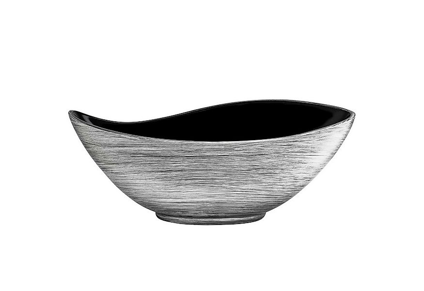 VIVANNO Pflanzschale Fiberglas MONDANA Schale - Silber Hochglanz Mit Muster günstig online kaufen