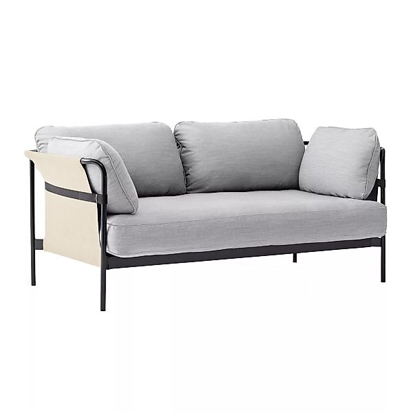 HAY - Can 2.0 2-Sitzer Sofa Gestell Stahl schwarz - hellgrau/Stoff Surface günstig online kaufen