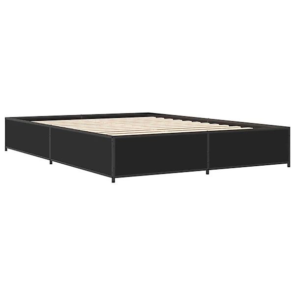 vidaXL Bettgestell Schwarz 135x190 cm Holzwerkstoff und Metall 3279857 günstig online kaufen
