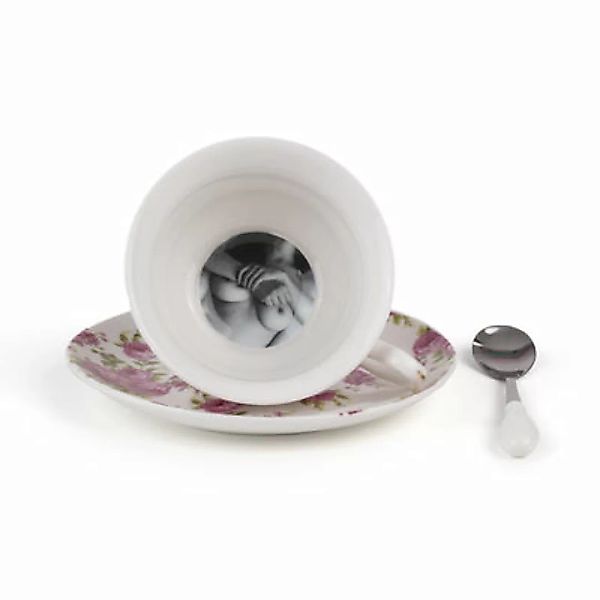 Teetasse Guiltless - Fortuna keramik rosa / Mit Untertasse & Löffel Erotisc günstig online kaufen