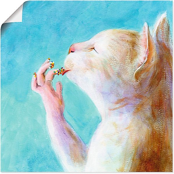 Artland Wandbild "Naschkatze", Haustiere, (1 St.), als Leinwandbild, Poster günstig online kaufen