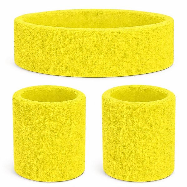 Kostümheld® Schweißband 3 in 1 Schweißband Set - mit Stirnband - Retro 90 K günstig online kaufen