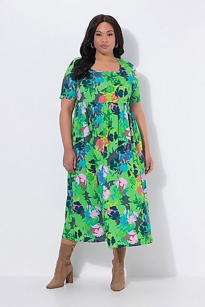 Ulla Popken Maxikleid Maxikleid A-Linie Carré-Ausschnitt Halbarm Taschen günstig online kaufen