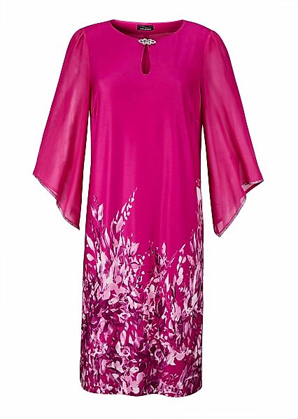 GOLDNER Sommerkleid "Kurzgröße Pinkes edles Chiffon-Kleid mit 3/4-Arm" Glit günstig online kaufen