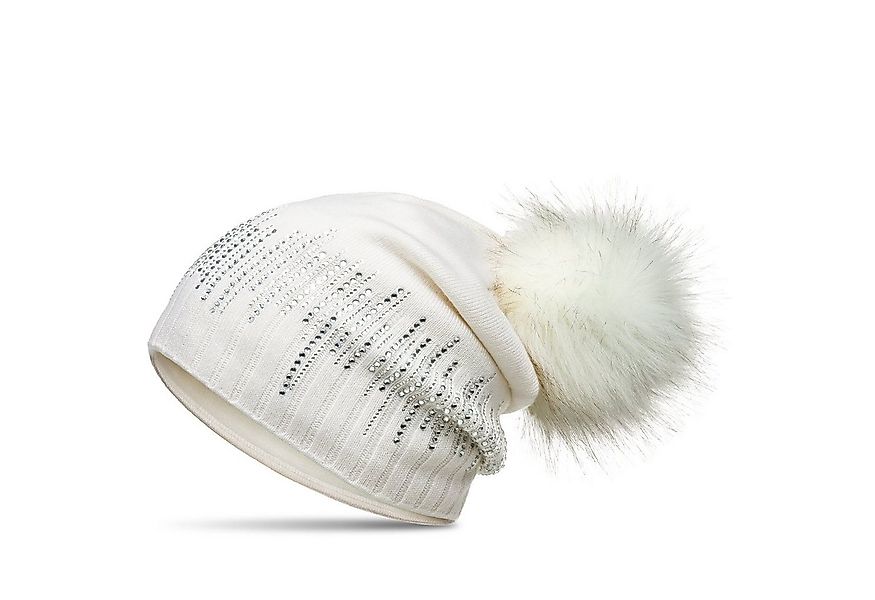 Caspar Beanie MU206 Gefütterte Damen Feinstrick Long Beanie Mütze mit Glitz günstig online kaufen